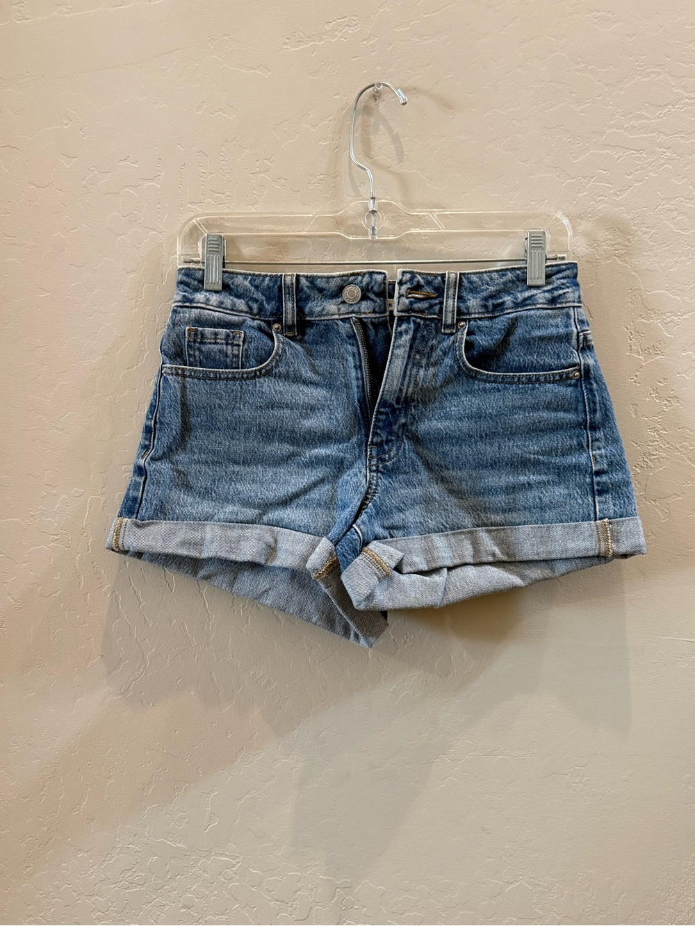 PacSun Light Blue Rolled Cuff Mid-Rise Denim Shorts #P195